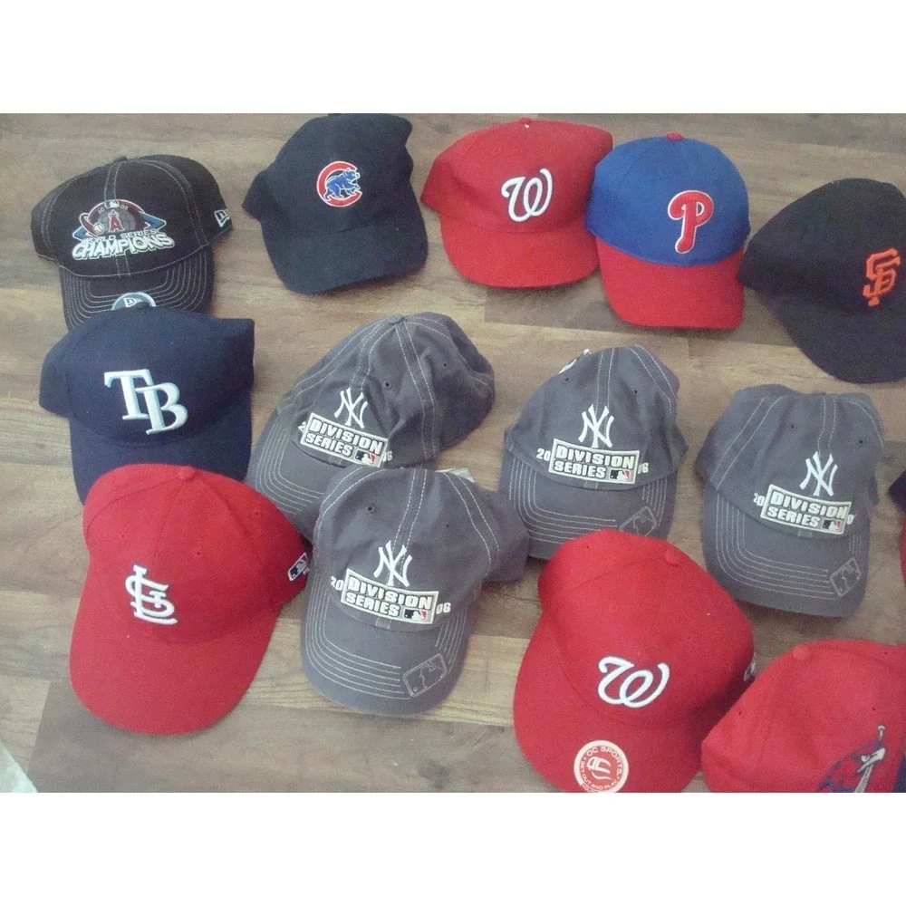 15 HATS MLB YANKEES RARE SPORTS STRAPBACK 90S WHOLESALE LOT HATS VINTAGE HAT CAP